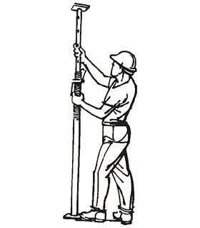 เสริมท่อด้านในไปยังความสูงโดยประมาณที่ต้องการ