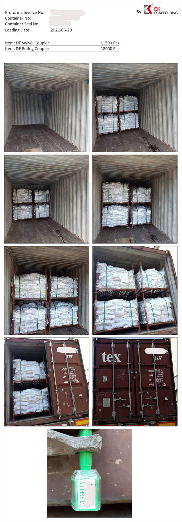 การโหลด coupler นั่งร้าน